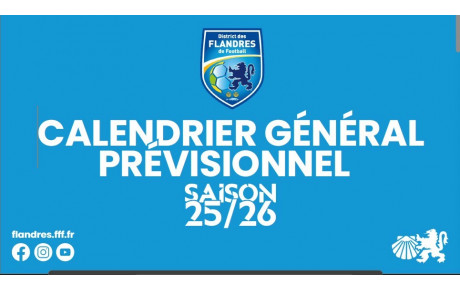 CALENDRIER SAISON 2025/2026
